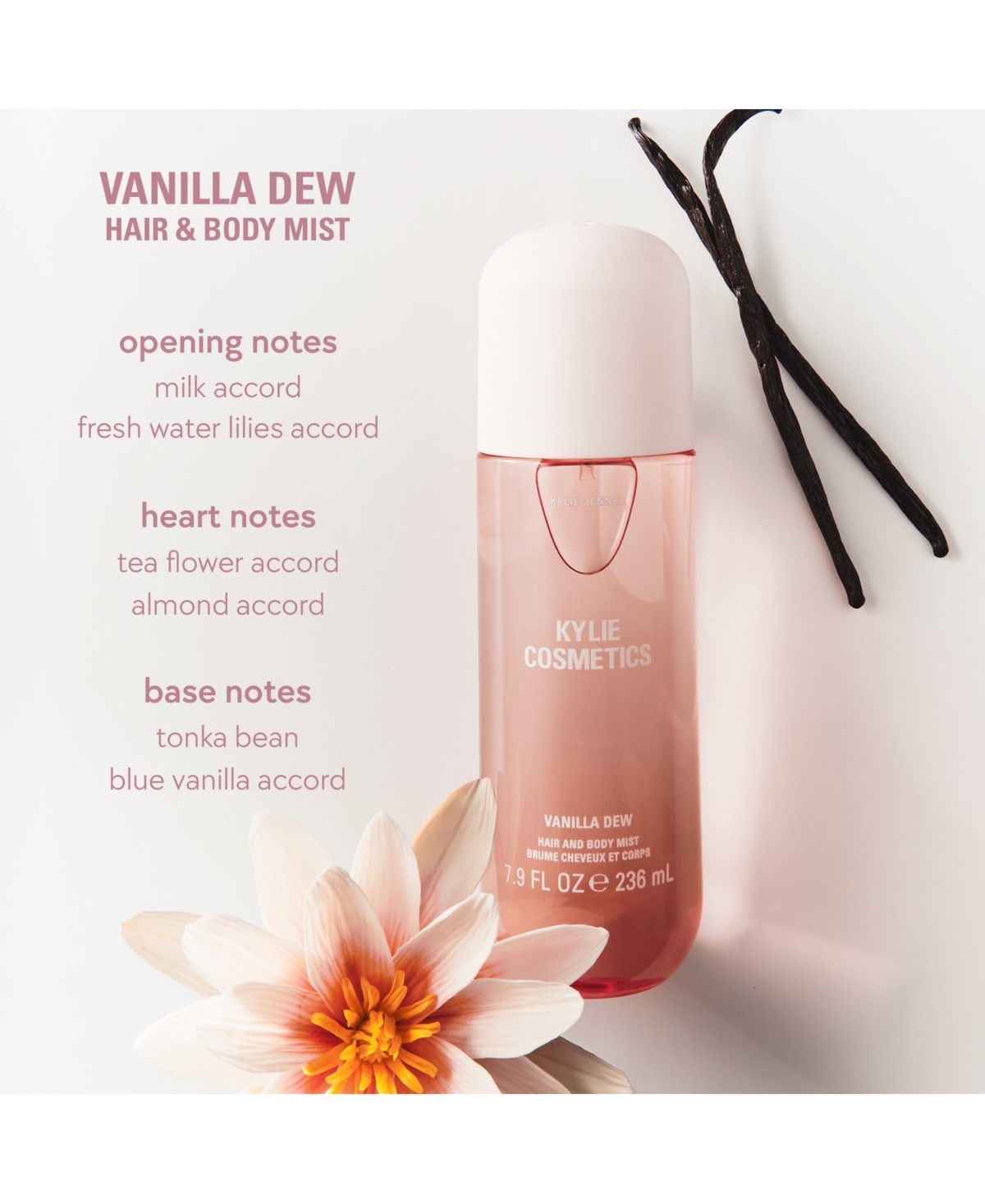 Kylie Cosmetics Vanilla Dew Hair And Body Mist, 7.9 Oz.