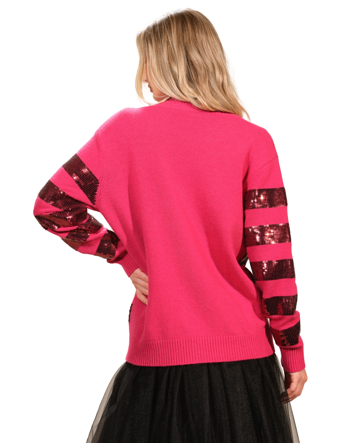Isaac Mizrahi Women's Long Sleeve Striped Cardigan Sweater In Red
