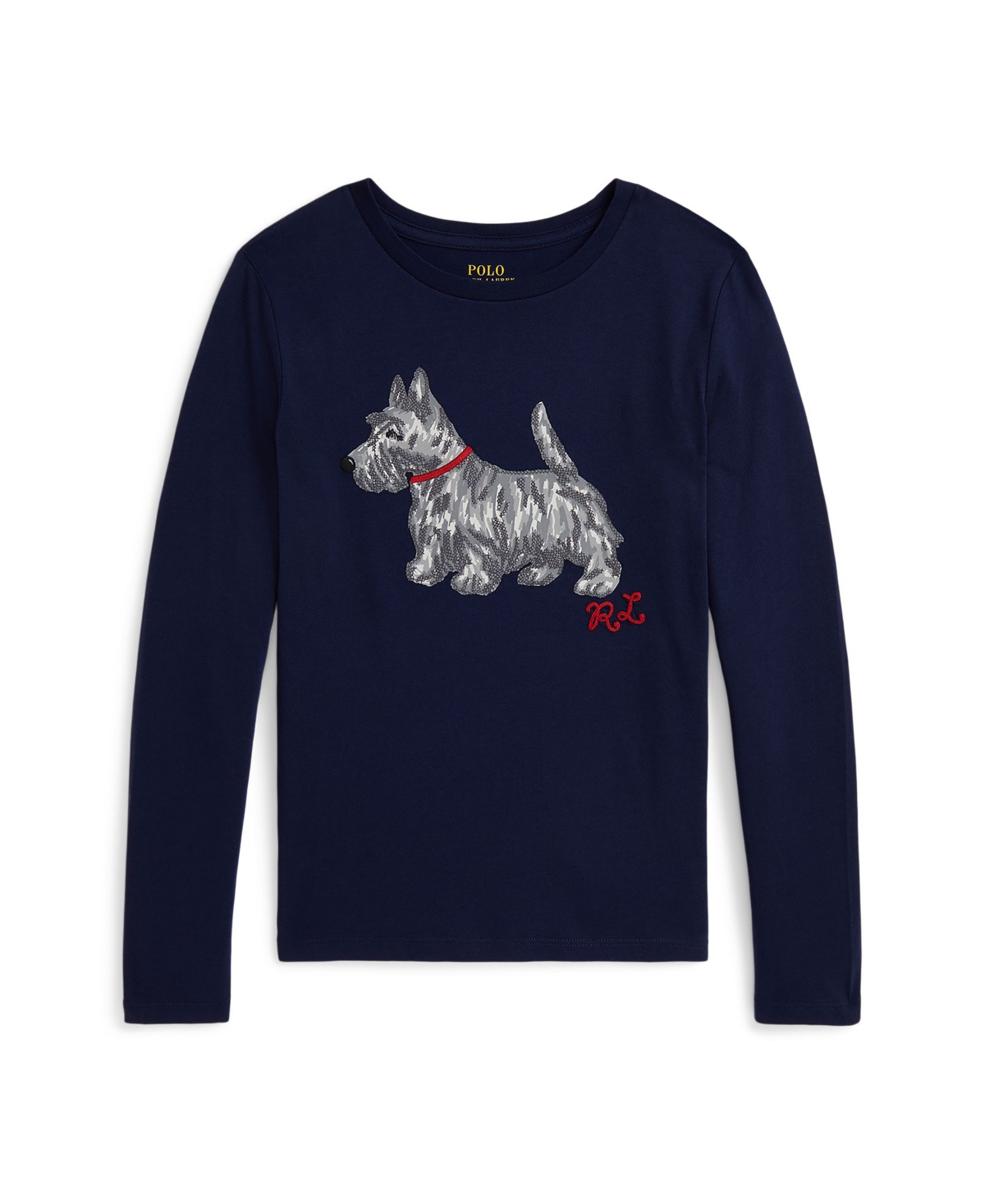 Polo Ralph Lauren Embroidered Long-sleeve T-shirt In Blue