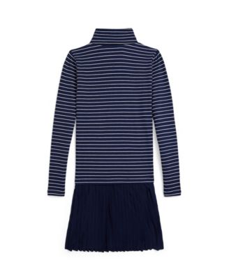 Girls' 7-16 Striped Turtleneck Dress