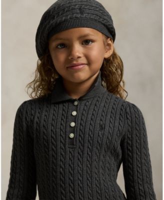 Girls' 2T-6X Mini-Cable Long Sleeves Sweater Dress