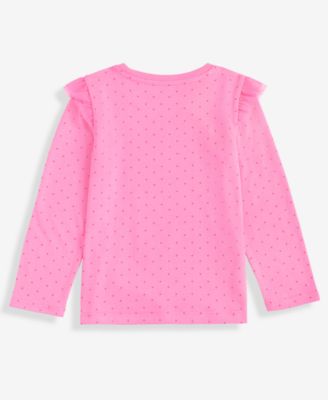Girls Toddler 2T-4T Polka Dot Ruffle Long-Sleeve Top, Macy's Exclusive