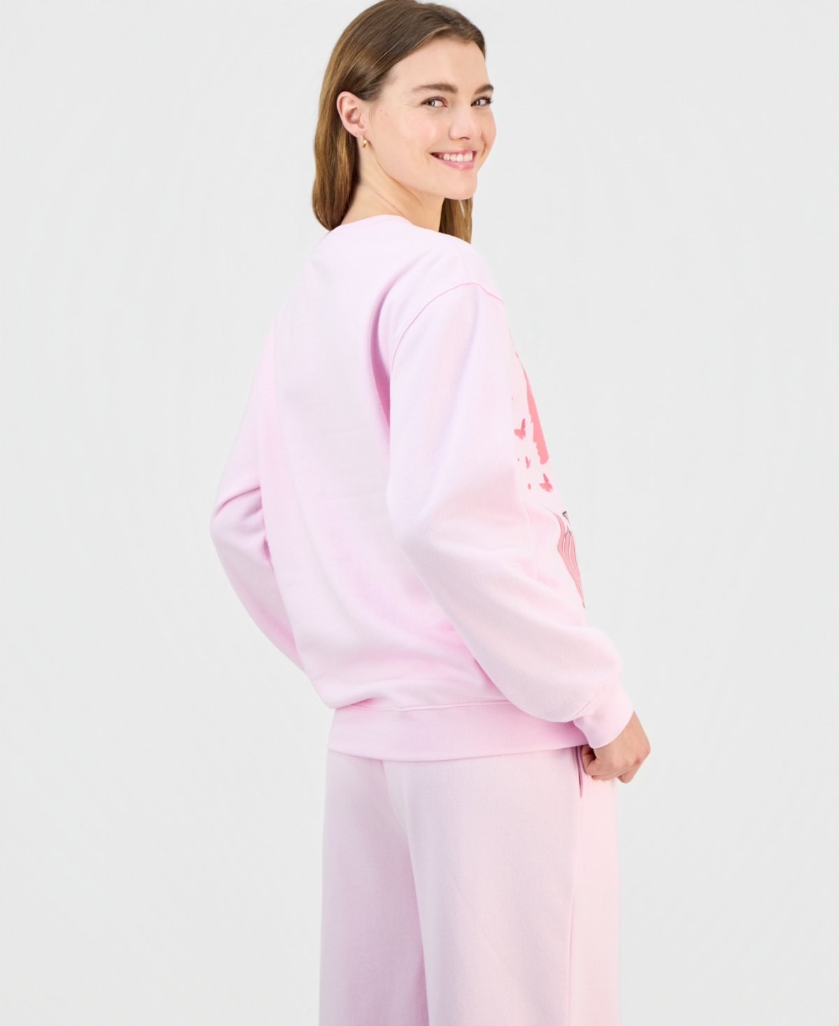 Wicked Juniors' Glitter Crewneck Sweatshirt In Pink