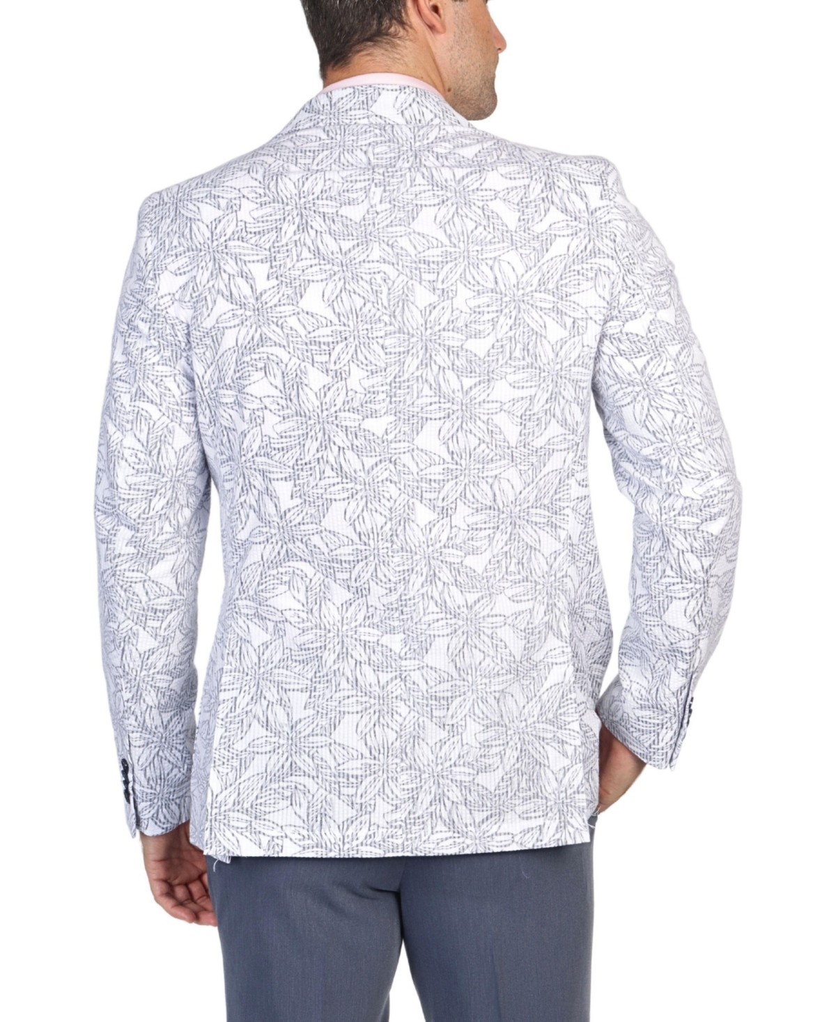 Tailorbyrd Men's Floral Striped Unlined Sport Coat