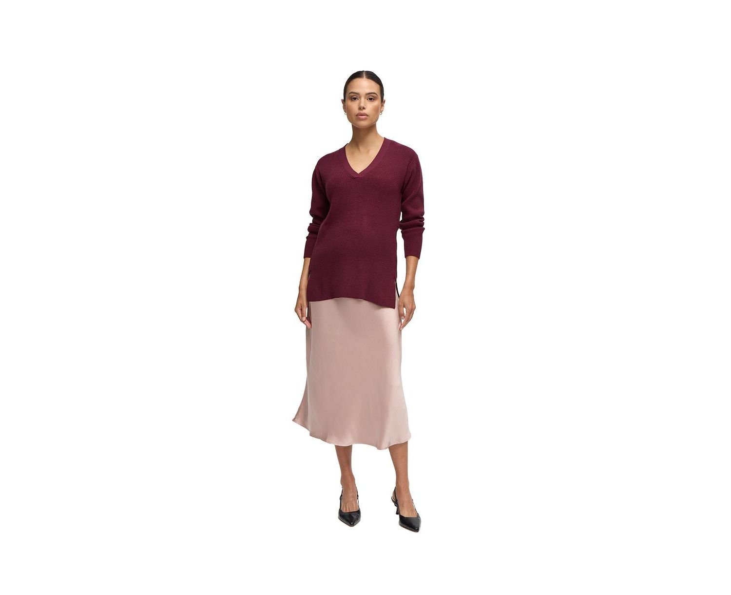 Maternity Satin Midi Skirt