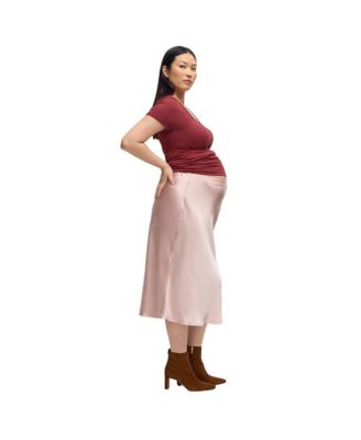 Maternity Satin Midi Skirt