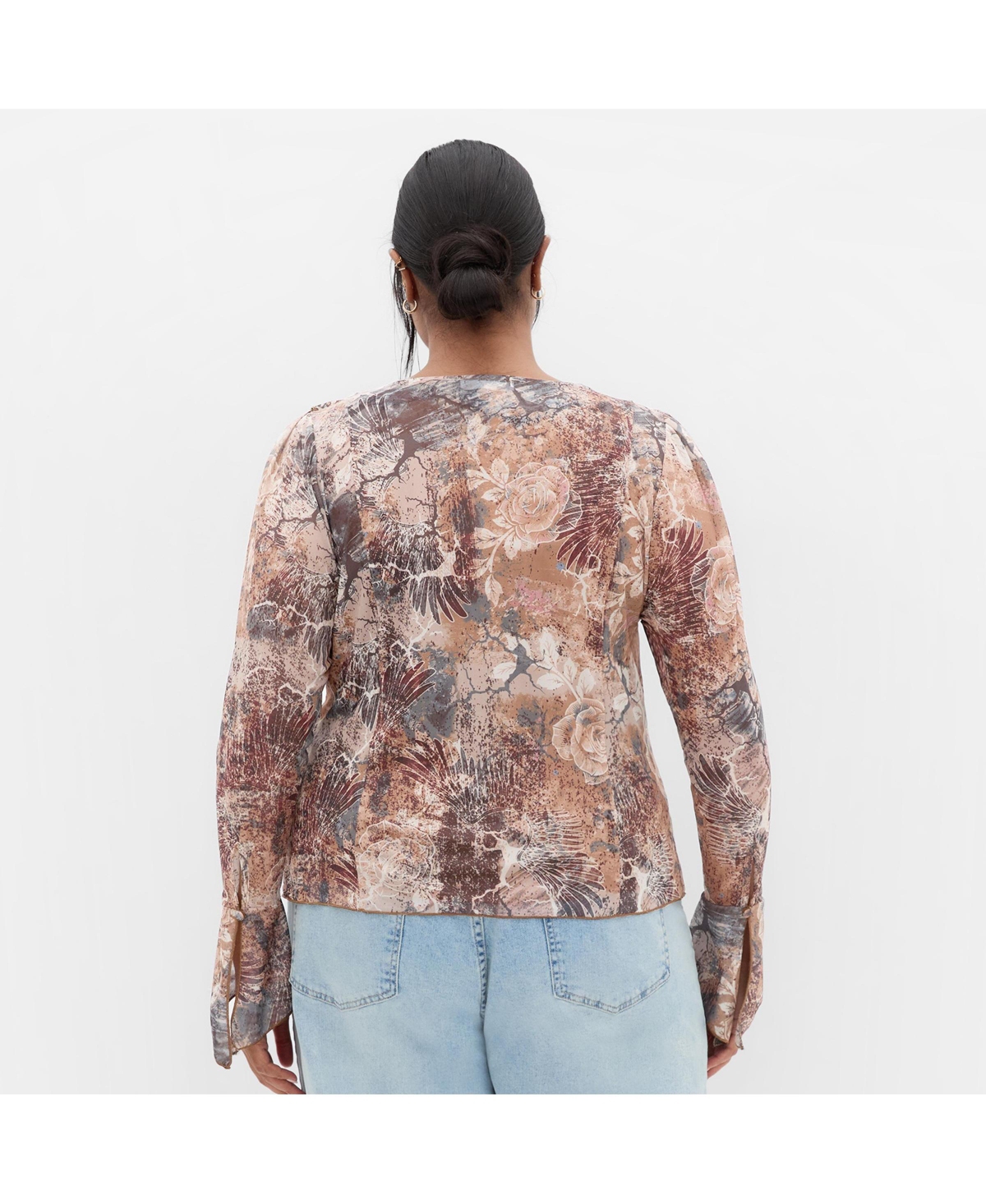 City Chic Women's Vivid Mesh Print Top