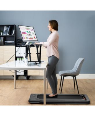 2-in-1 Electric Motorized Folding Treadmill with Dual Display-Black