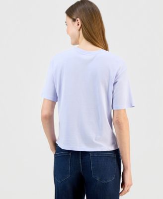 Juniors' Naples Grid Crewneck Tee