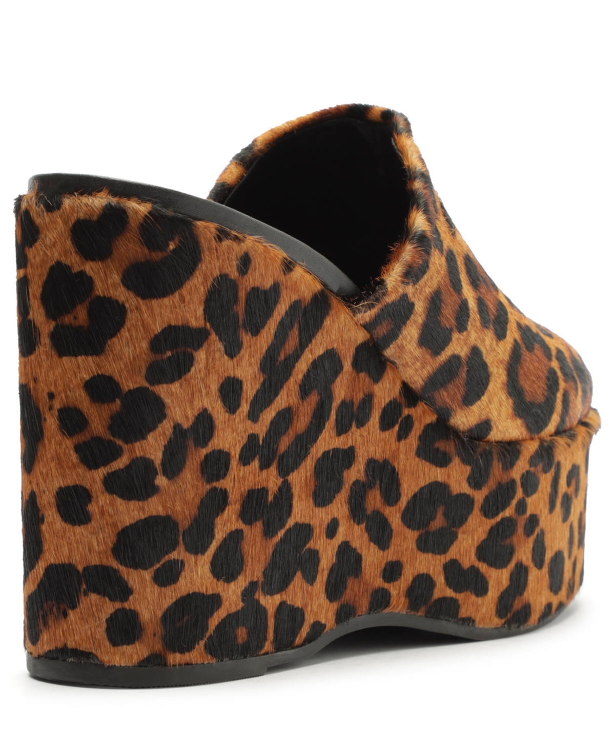 Schutz Sierra Leopard-print Calf Hair Platform Mules In Brown