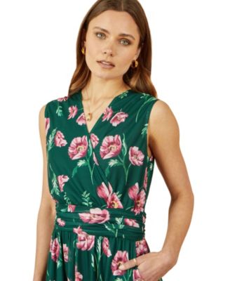 Women's Floral Mesh Midi Skater Dress