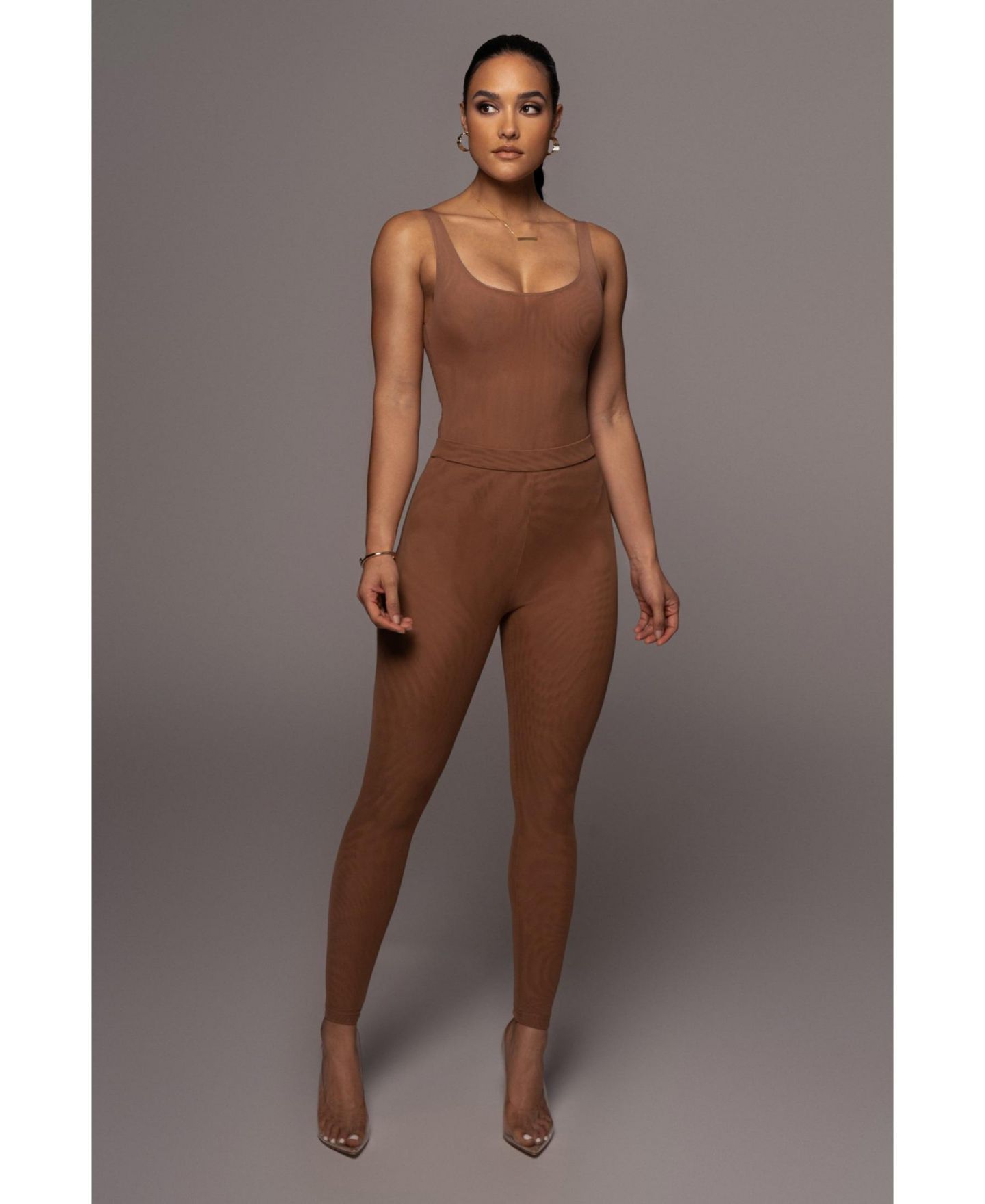 Боди Undergarment, сетка — JLUXLABEL, цвет: Коричневый — фото 7