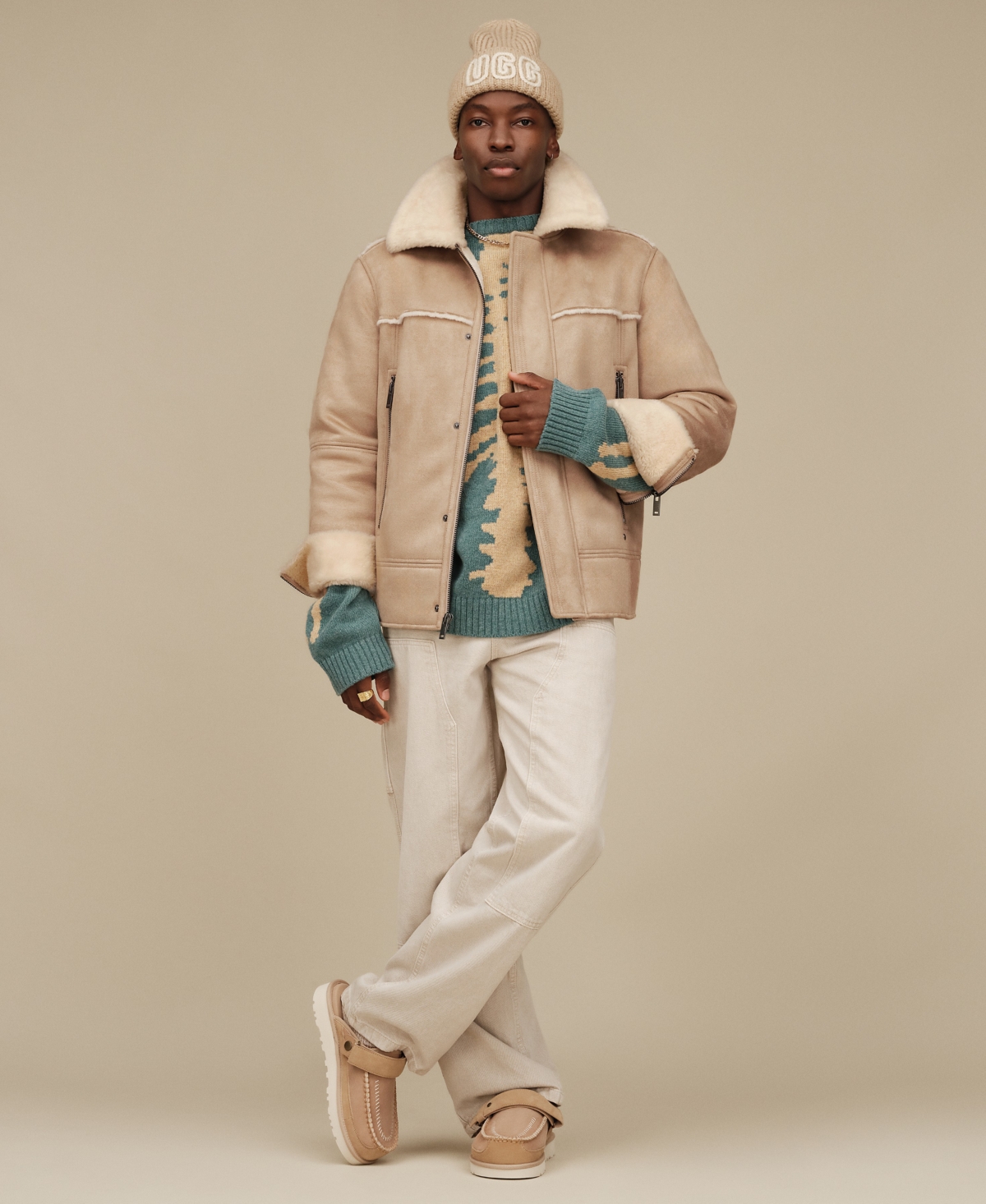 Ugg Men's Thayden Long Sleeves Luxe Fluff Jacket