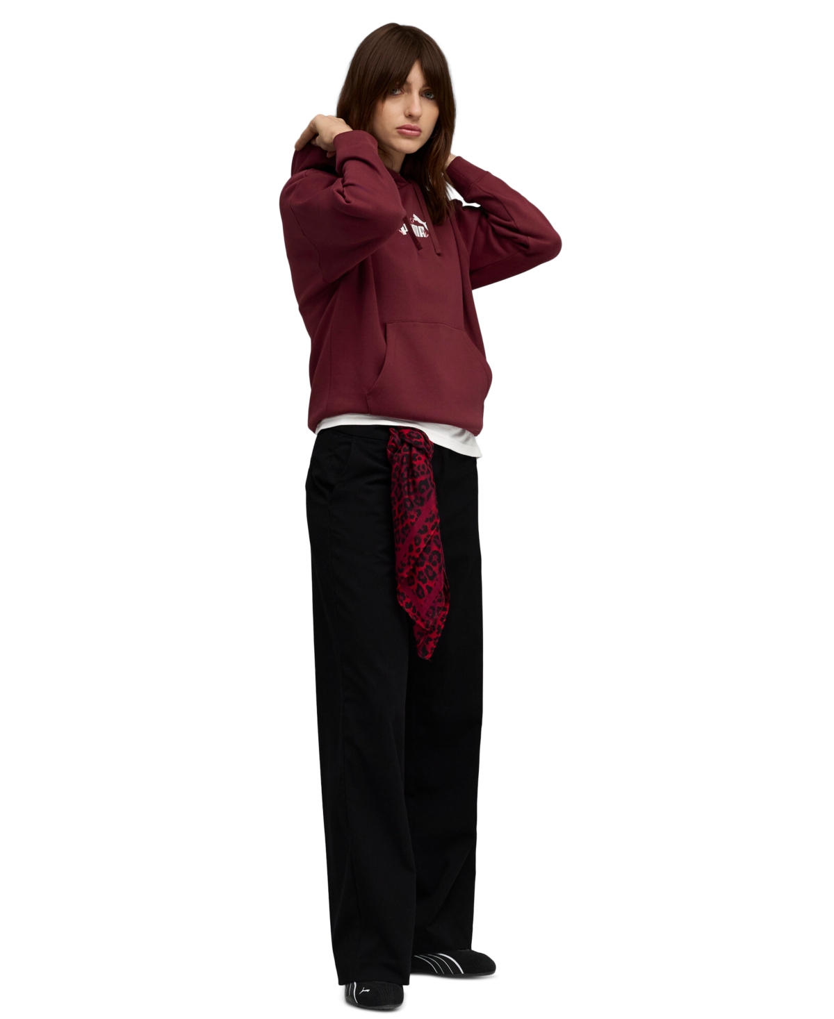 Puma Women's Essential Comfort Hoodie Sweatshirt In Red