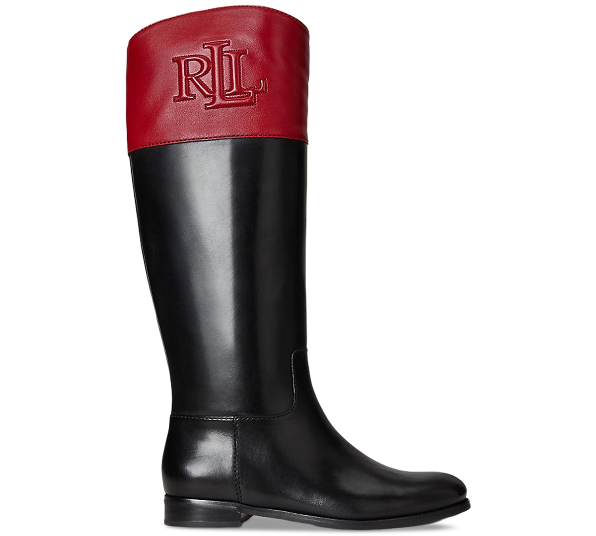 Ralph Lauren Women's Justine Ii Two-tone Leather Riding Boots