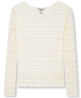 Girls' 7-16 Lace Long-Sleeve Top