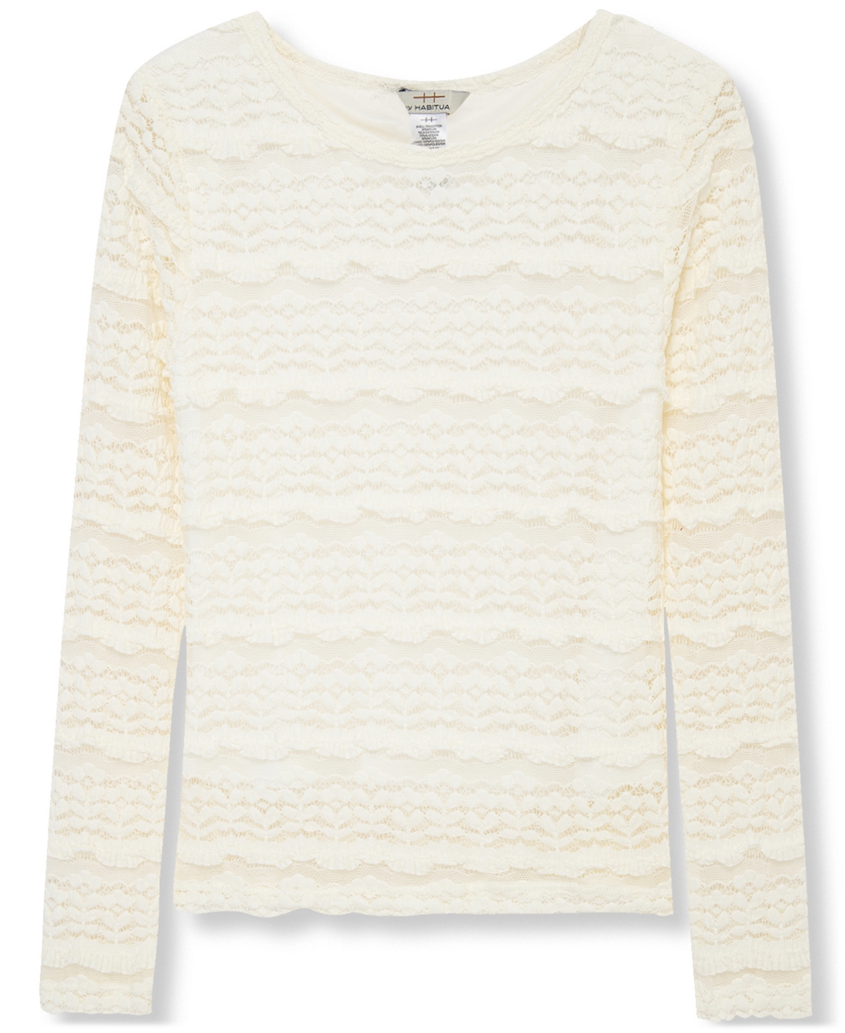 Habitual Kid Habitual Girls 7-16 Lace Long Sleeve Top In White
