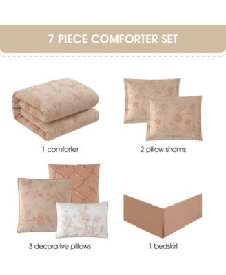 Kursia Floral 7-Pc. Comforter Set, California King