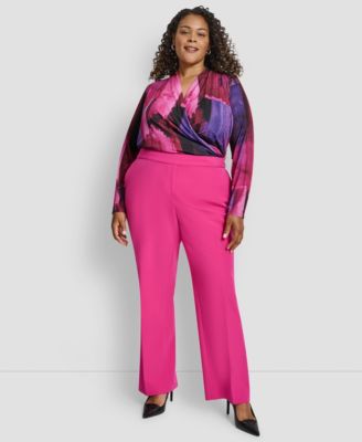 Plus Size Elastic Back Ankle Pants