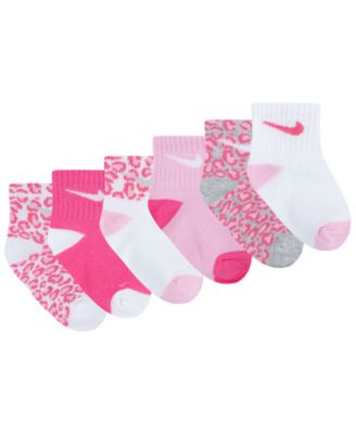 Baby and Toddler Girls' Ankle Socks, 6-Pack Set