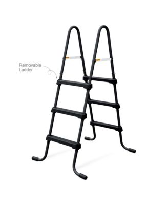 12' x 36" Oasis Designer Round Above Ground Pool, Dark Herringbone