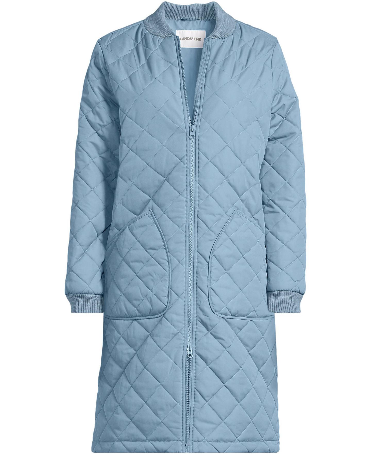 Женское пальто Lands' End FeatherFree Insulated Bomber, цвет: Soft Peacock — фото 3