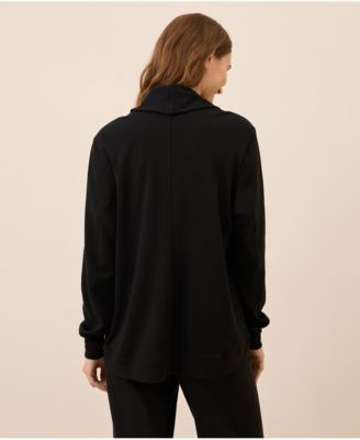 Women's Organic Cotton Airplane Short Drape Cardigan