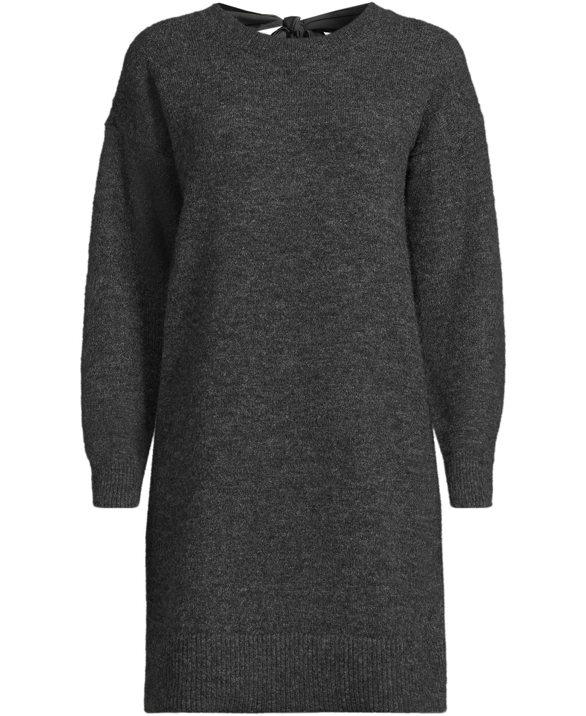 Lands' End Women's Fuzzy Bow Back Mini Sweater Dress