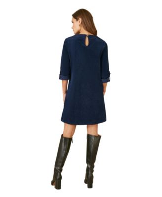 Women's Cord Tunic Dress With Pockets