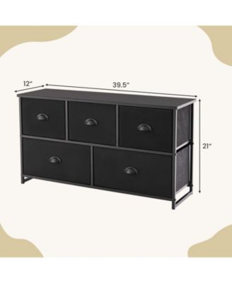Dresser Storage Tower with 5 Foldable Cloth Storage Cubes