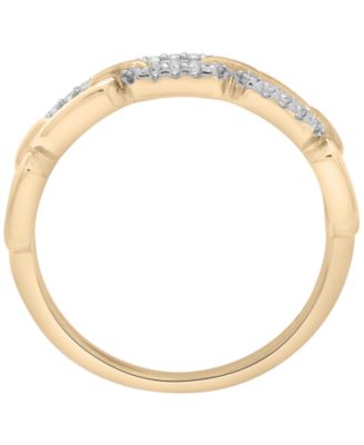 Diamond Linked Ring (1/10 ct. t.w.) in 10K Yellow Gold, Created for Macy's