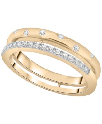 Wrapped - Diamond Open Double Ring (1/6 ct. t.w.) in 10K Yellow Gold