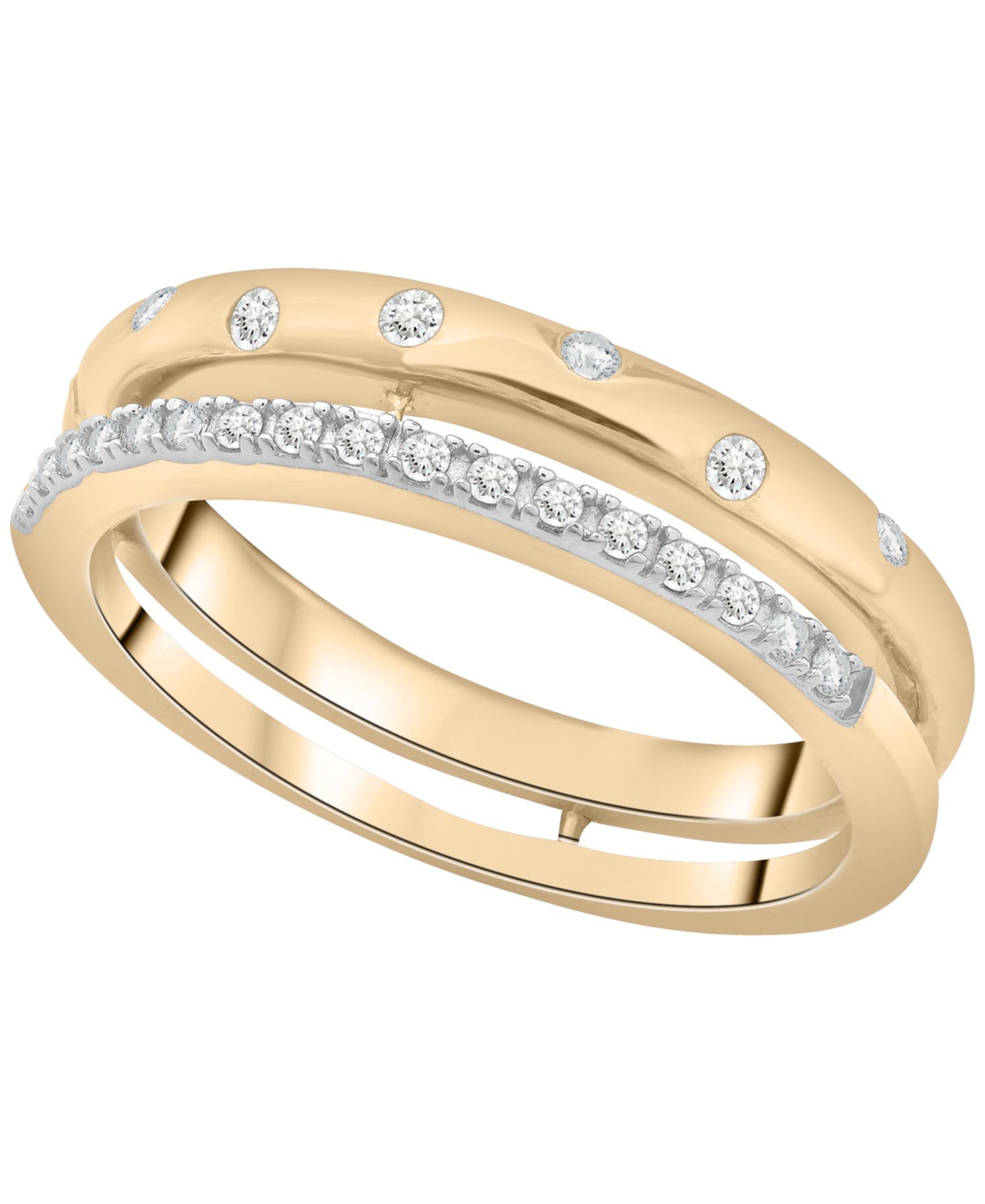 Diamond Open Double Ring (1/6 ct. t.w.) in 10K Yellow Gold