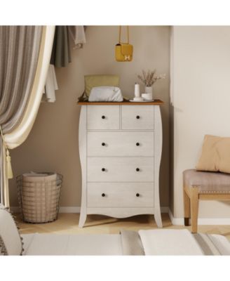 Dresser for Bedroom with 3 Folding Fabric Drawers and Anti-tipping Kit