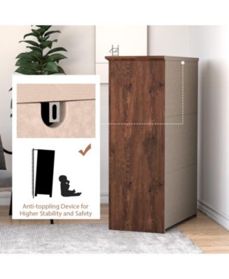 Tall Storage Dresser with 5 Pull-out Drawers for Bedroom Living Room