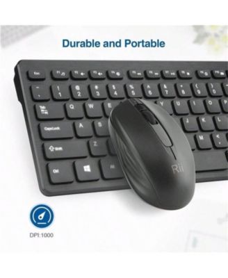 Wireless Keyboard And Mouse Combo -  Standard Office PC Keyboard And Optical Wireless Mice (Black)