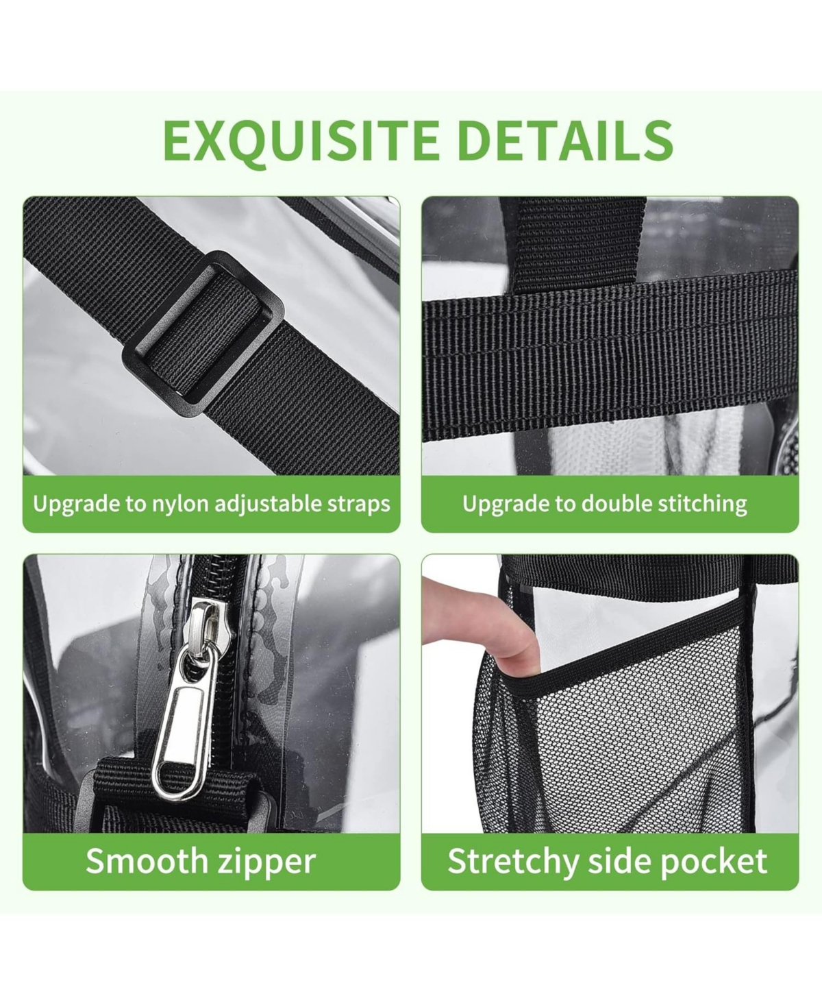 CUrbanmax lear Bag Stadium Approved, 12×6×12 Clear bag for Stadium Events, Women's Handbag for Sports Concert Festival Work