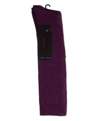 Women's Cotton Blend Solid Knit Knee High Socks