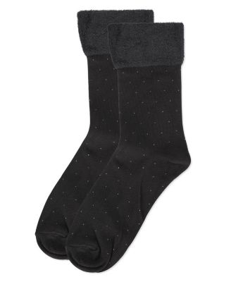Women's Pindot Soft-Fit Thick Cuff Cotton Rich Crew Sock