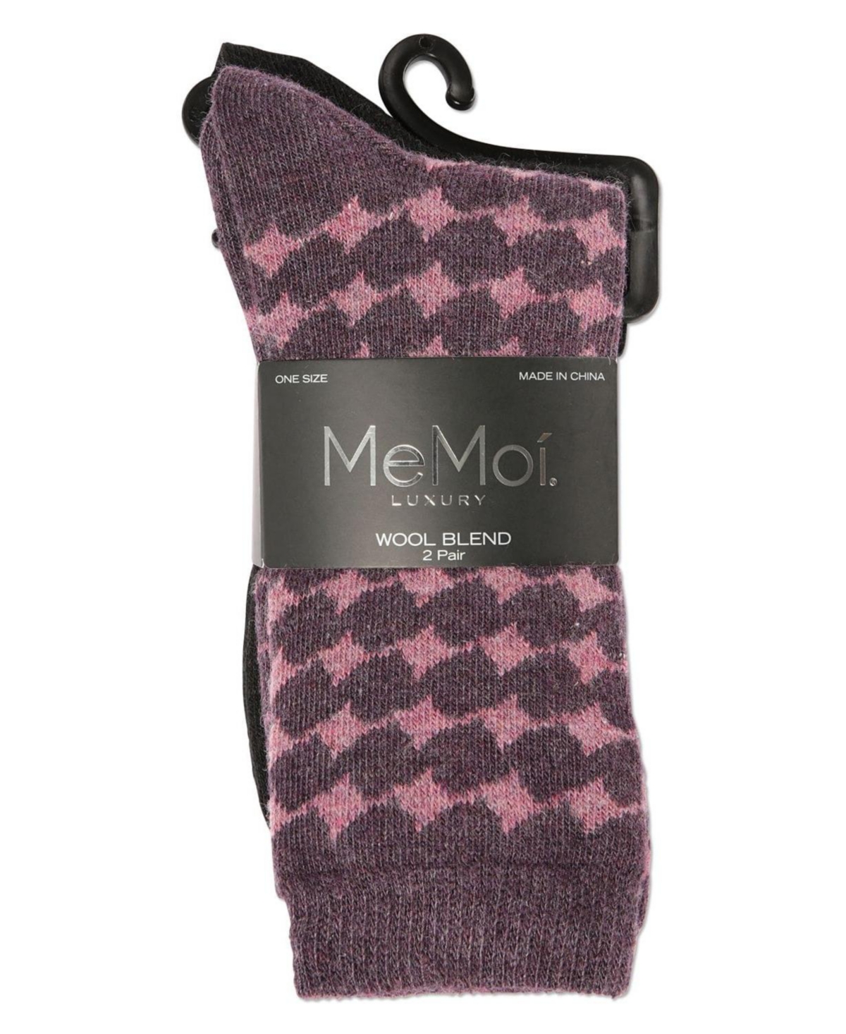 MeMoi Women's 2 Pack Wool Waves Crew Socks