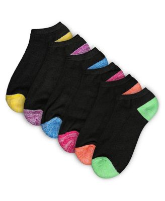 Women's 6 Pair Pack Spacedye Heel and Toe Half Cushioned Low Cut Socks