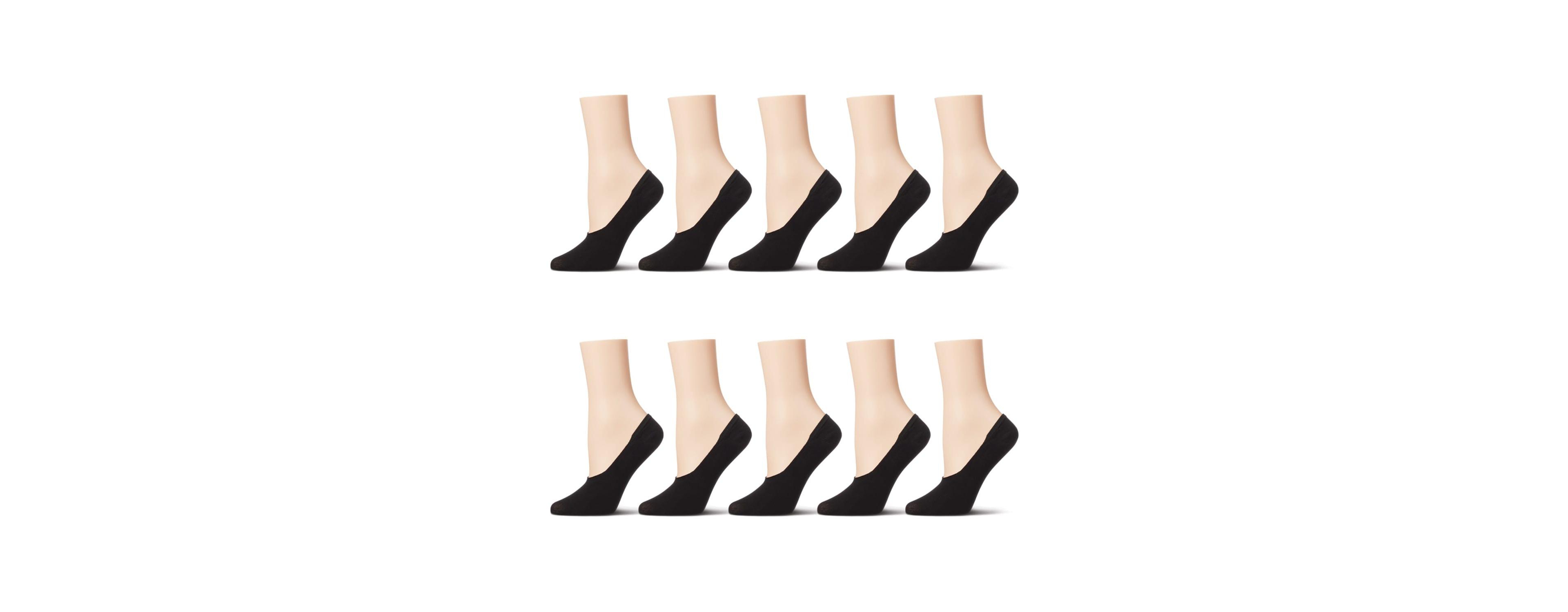 MeMoi Women's 10 Pair Pack High Cut Sneaker Liners