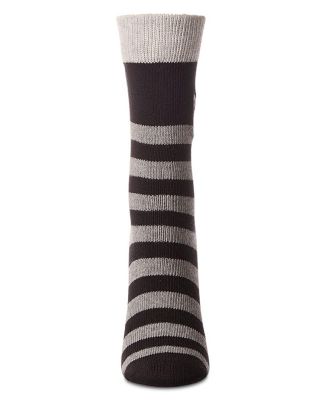 Women's "Just Hanging" Striped Embroidered Cotton Rich Novelty Crew Socks