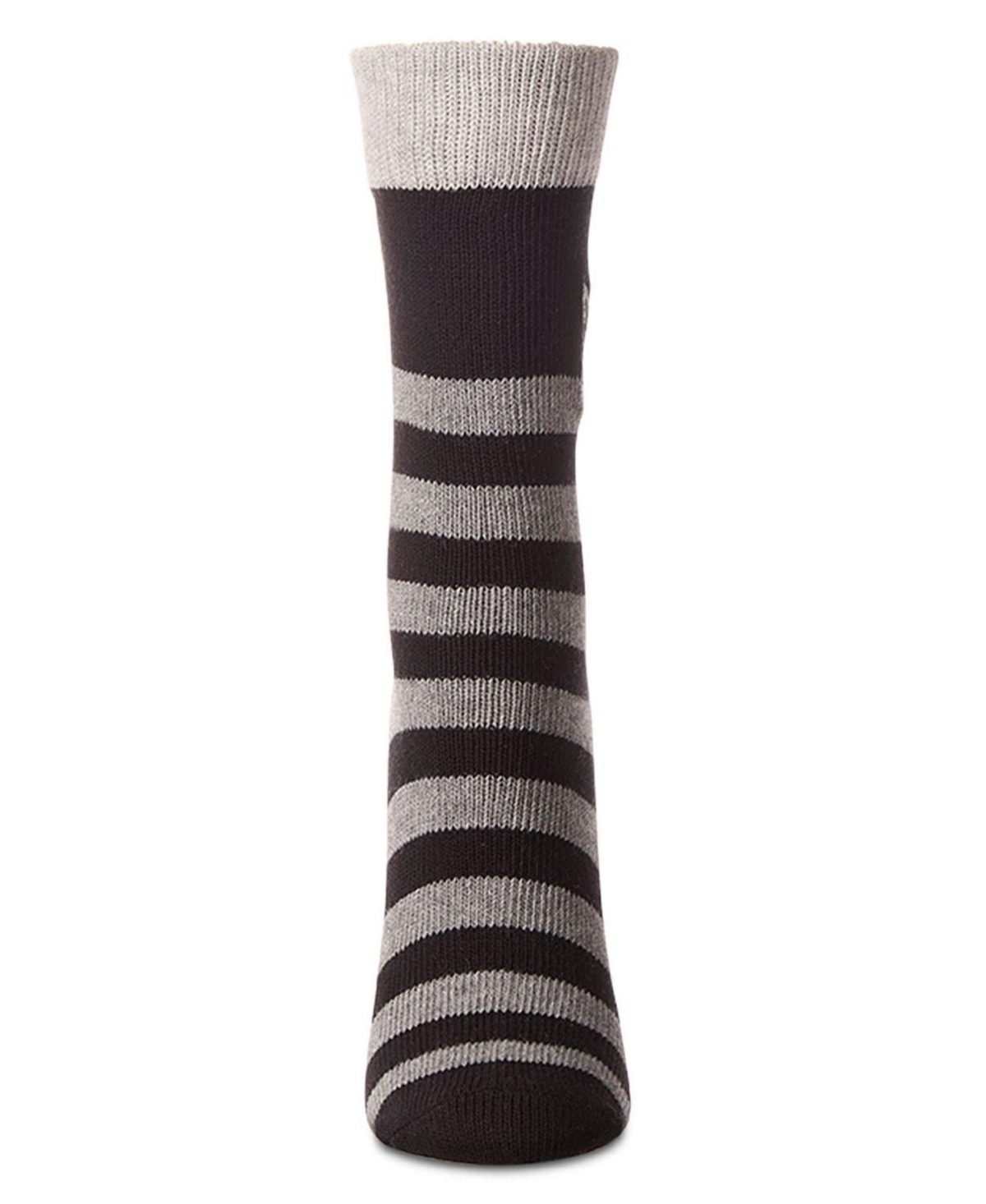 MeMoi Women's "Just Hanging" Striped Embroidered Cotton Rich Novelty Crew Socks