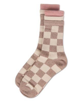 Women's Checkmate Triple Cuff Crew Socks