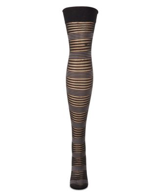Women's Variegated Sheer Stripe Over The Knee Socks