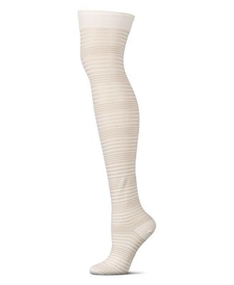 Women's Variegated Sheer Stripe Over The Knee Socks