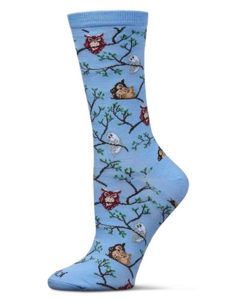 Носки Owls, средней высоты — MeMoi, цвет: Светлый синий