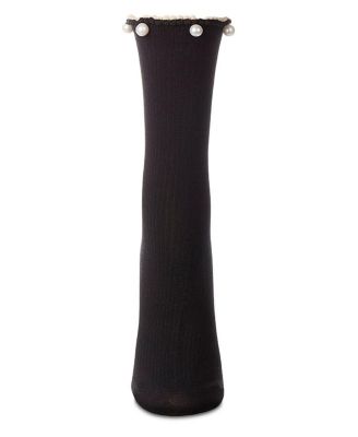 Women's Cotton Rich Faux Pearl Trimmed Lettuce Edge Ankle Sock