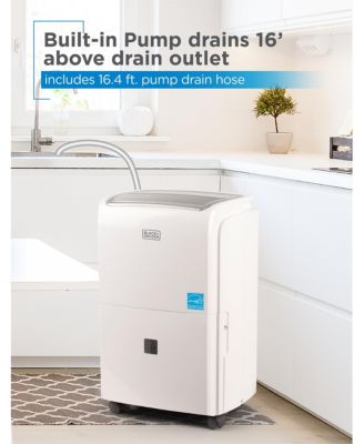BLACK+DECKER Portable Dehumidifier with Built-in Pump, Smart Home 50 Pint Dehumidifier with Wifi & Alexa